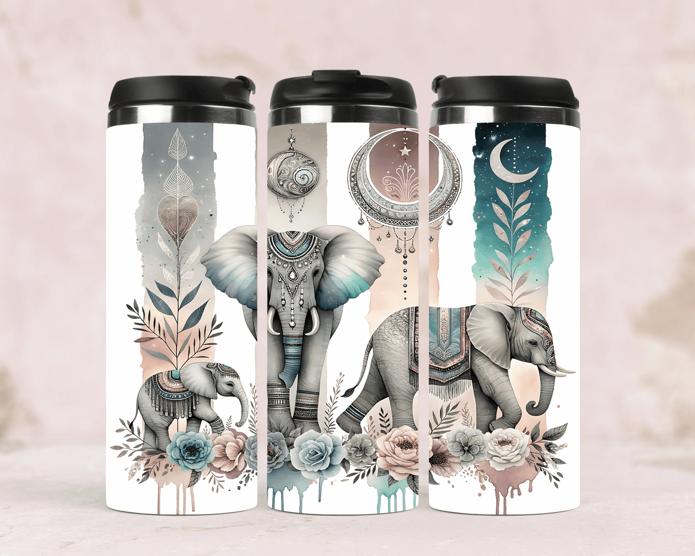 Thermobecher mit Motiv: Boho Elephant Edelstahlbecher 340 ml