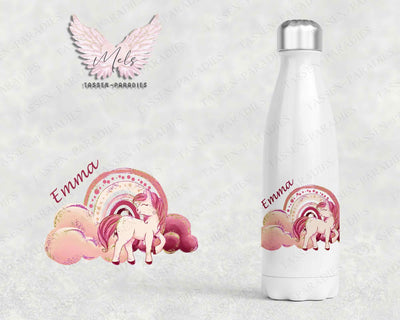 Pferd 1 - Personalisierte Kinder-Thermoflasche weiß mit und ohne Name