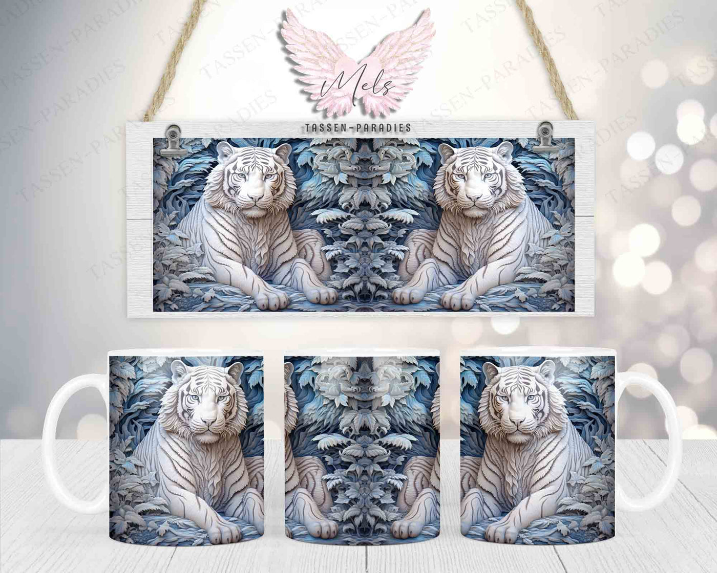 Snow Tiger - 3D-Bild - Tasse