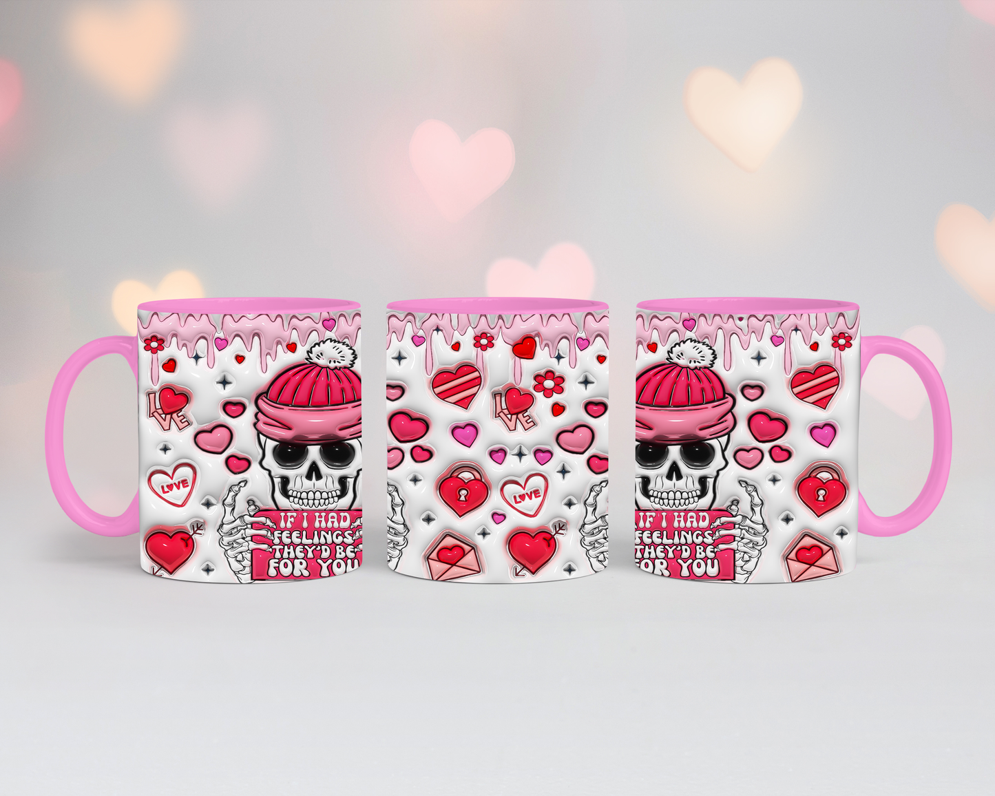 Valentinstags Tasse Skull Feeling 3D Look
