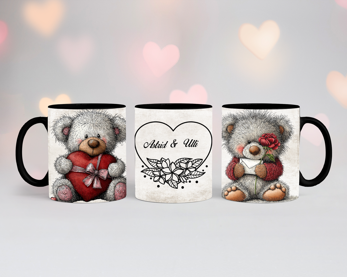 Valentinstags Tasse Teddybär mit Wunschname