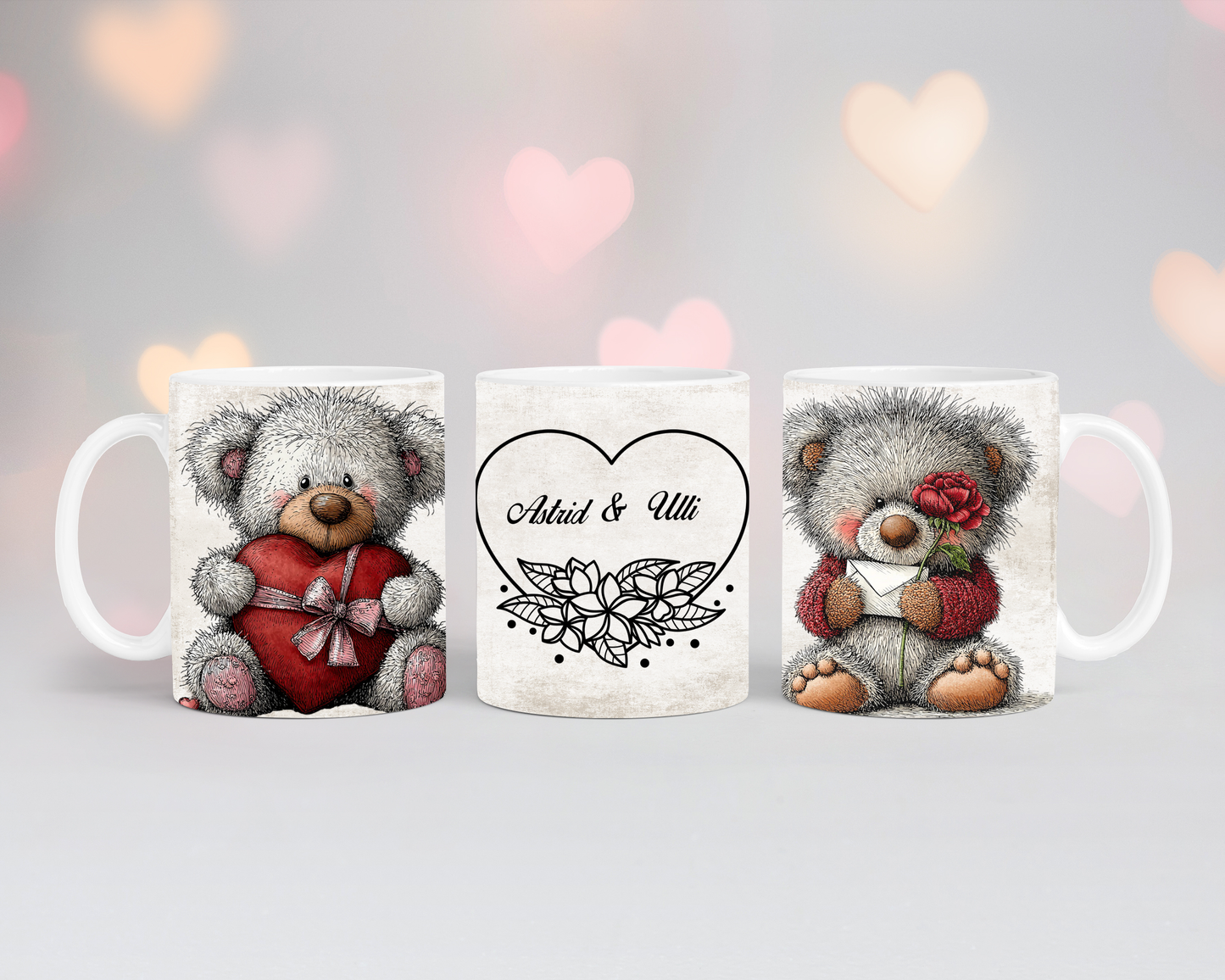 Valentinstags Tasse Teddybär mit Wunschname