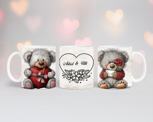Valentinstags Tasse Teddybär mit Wunschname