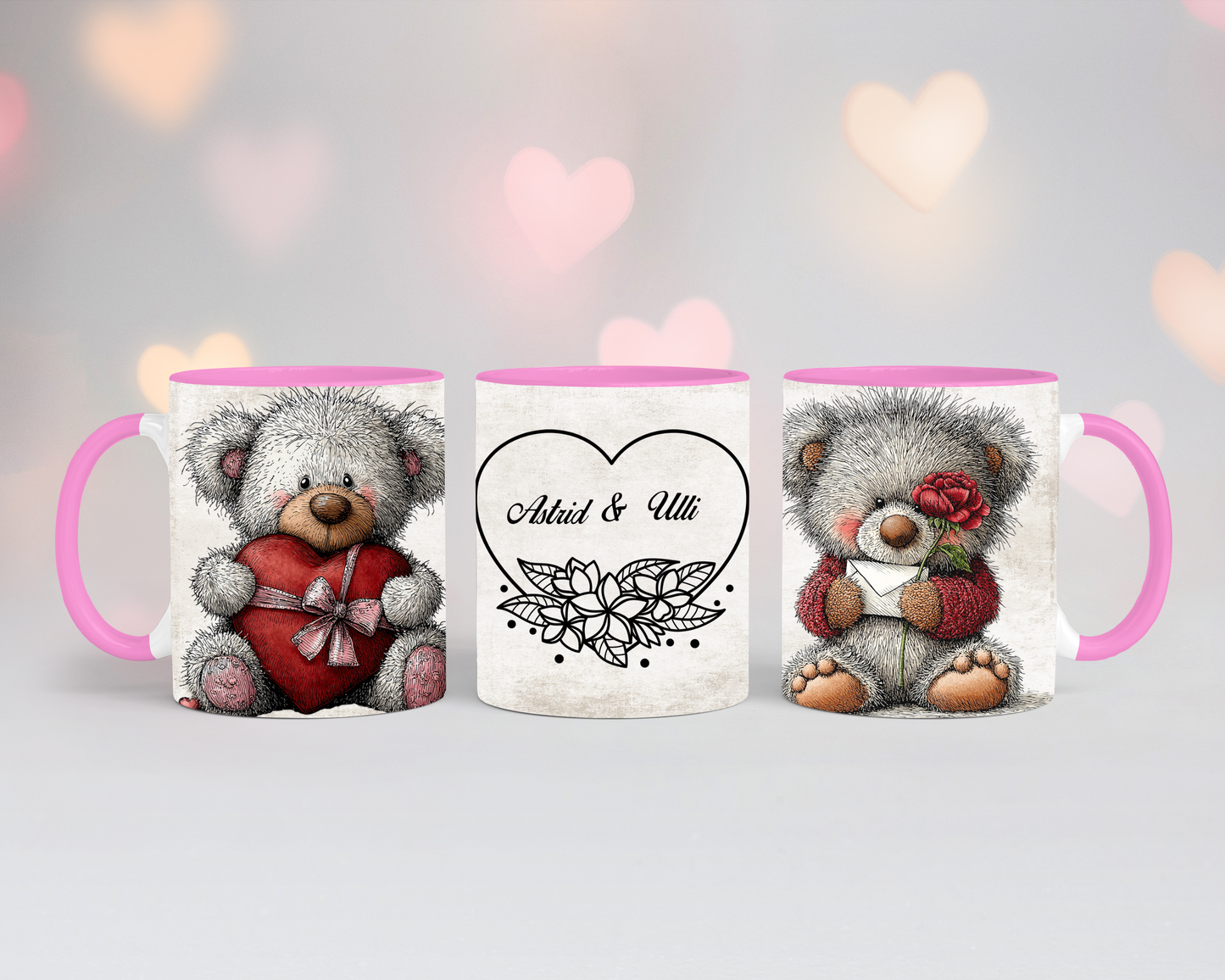 Valentinstags Tasse Teddybär mit Wunschname