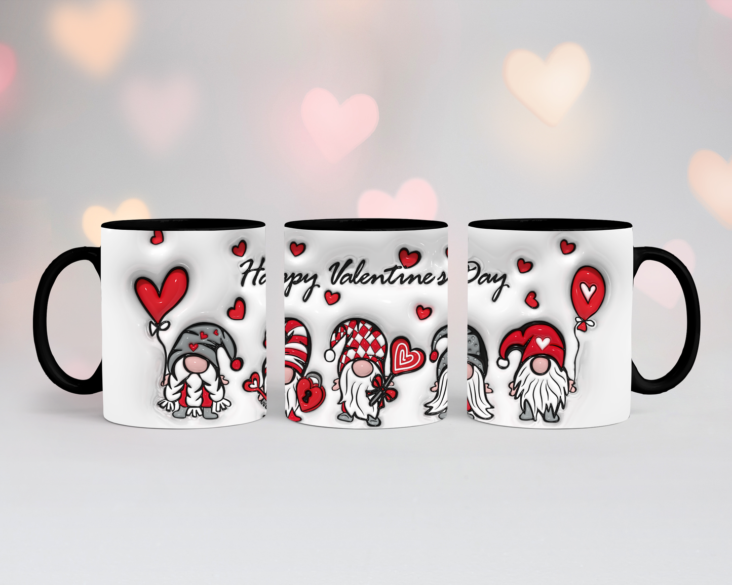 Valentinstags Tasse Wichtel Happy Valentin 3D Look