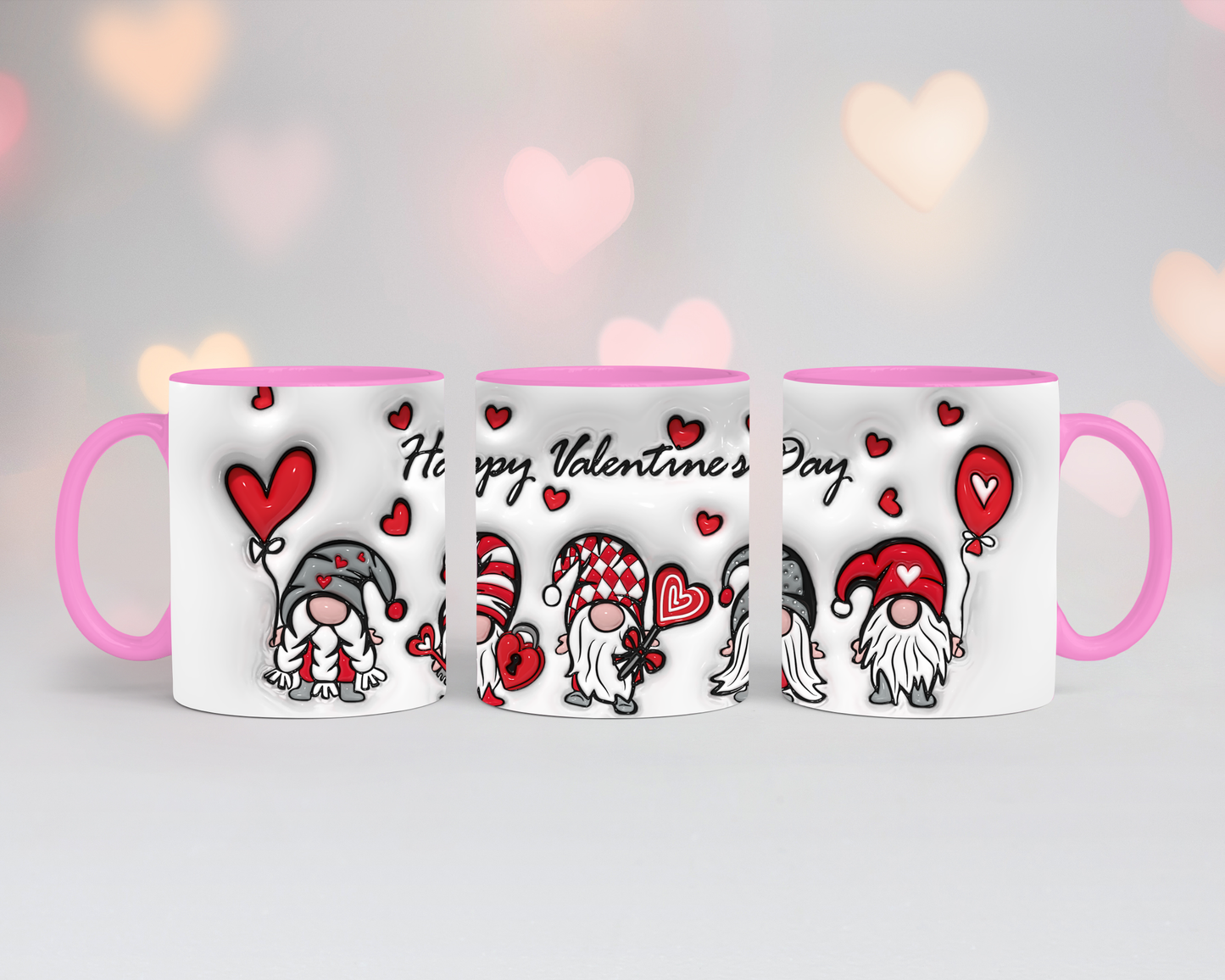 Valentinstags Tasse Wichtel Happy Valentin 3D Look