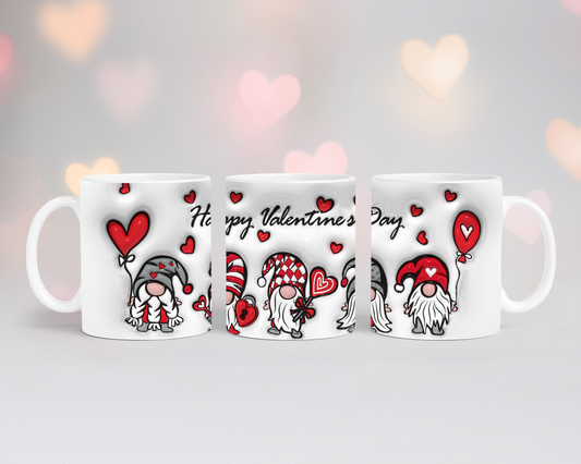 Valentinstags Tasse Wichtel Happy Valentin 3D Look