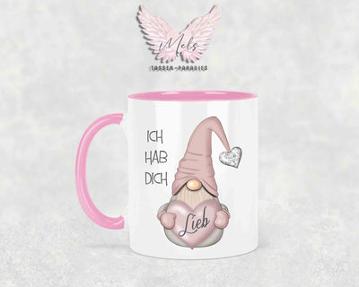 Ich hab dich lieb - mit Wichtel-Bild - Tasse