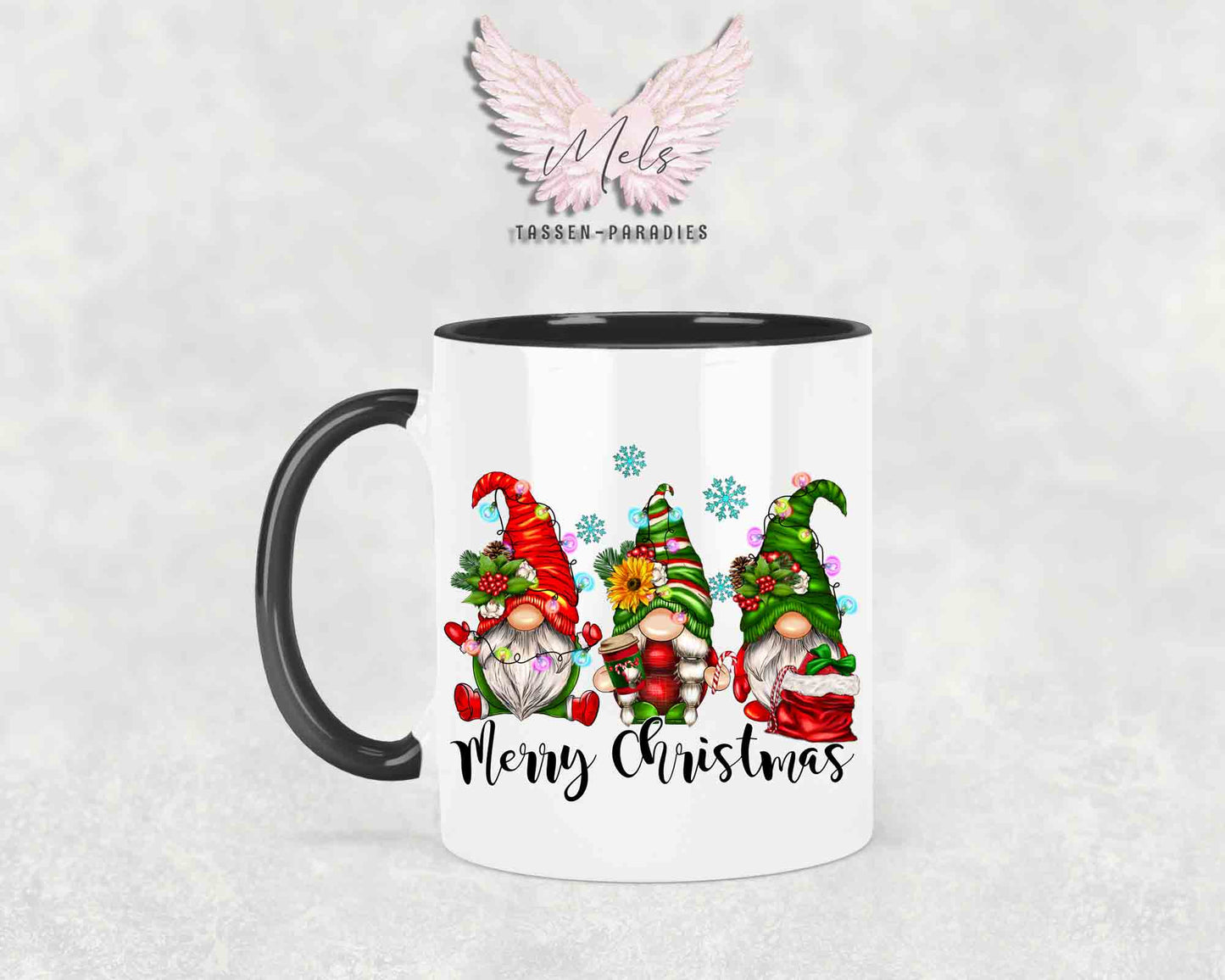 Merry Christmas - mit Wichtel-Bild - Tasse