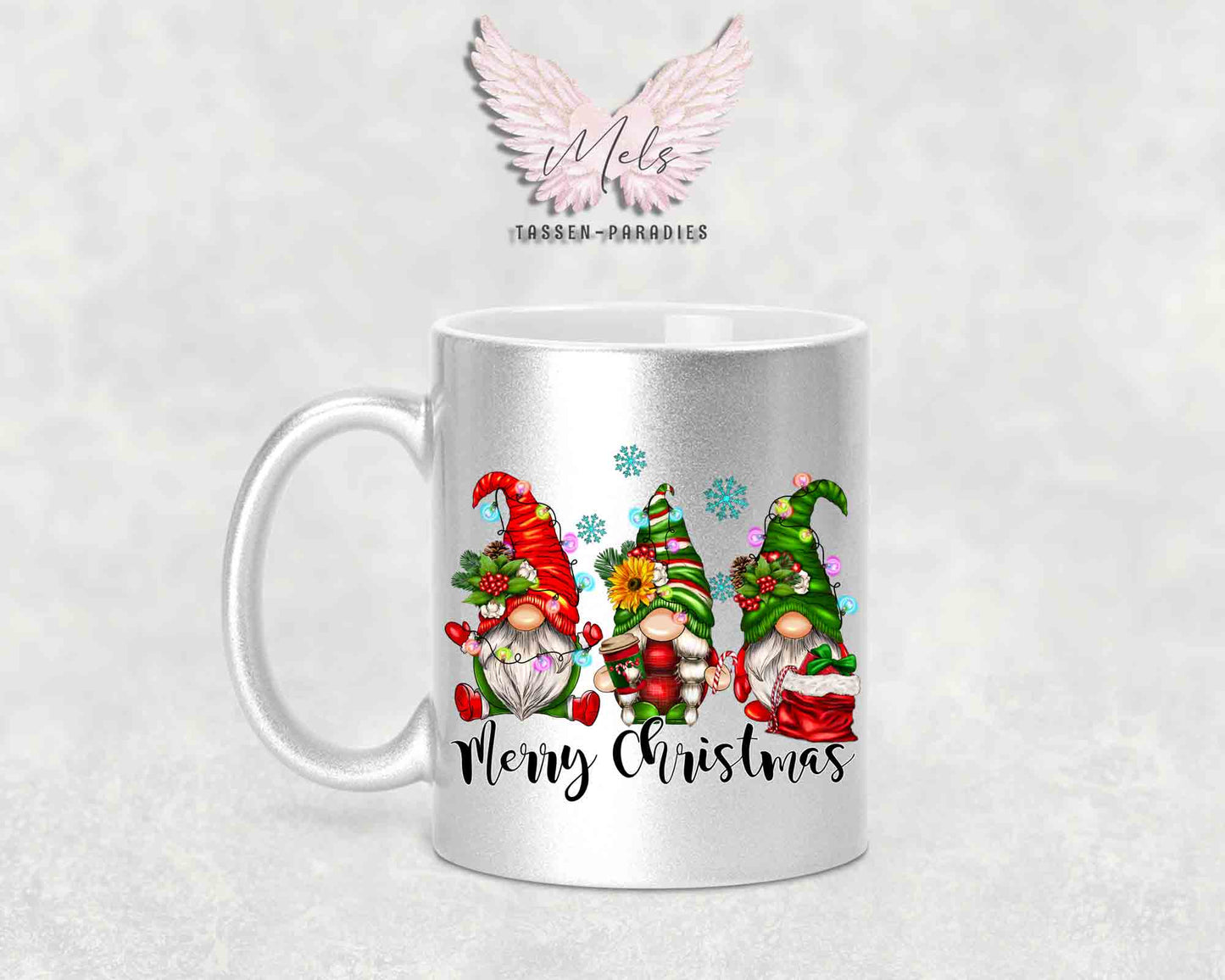 Merry Christmas - mit Wichtel-Bild - Tasse