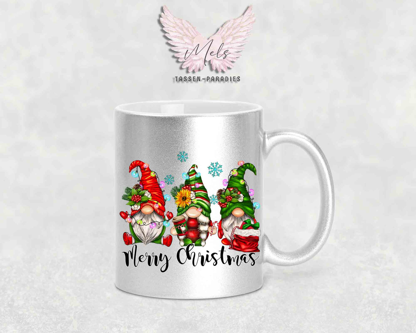 Merry Christmas - mit Wichtel-Bild - Tasse