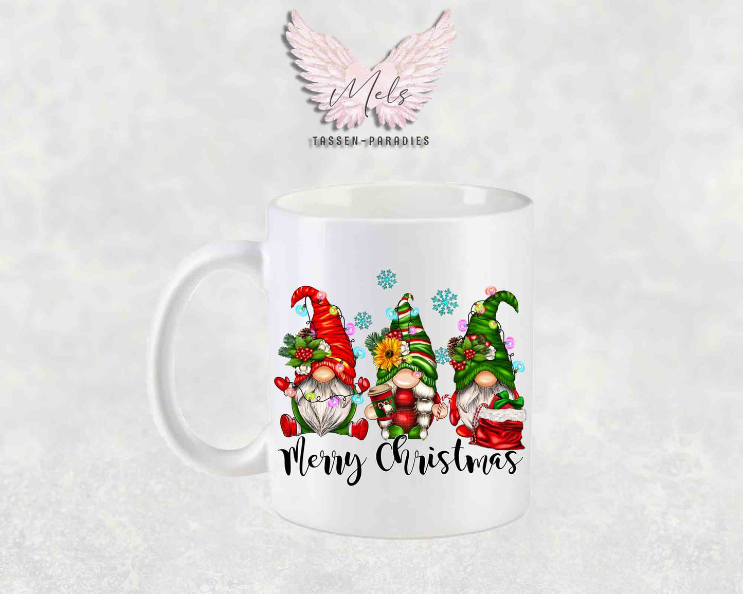 Merry Christmas - mit Wichtel-Bild - Tasse