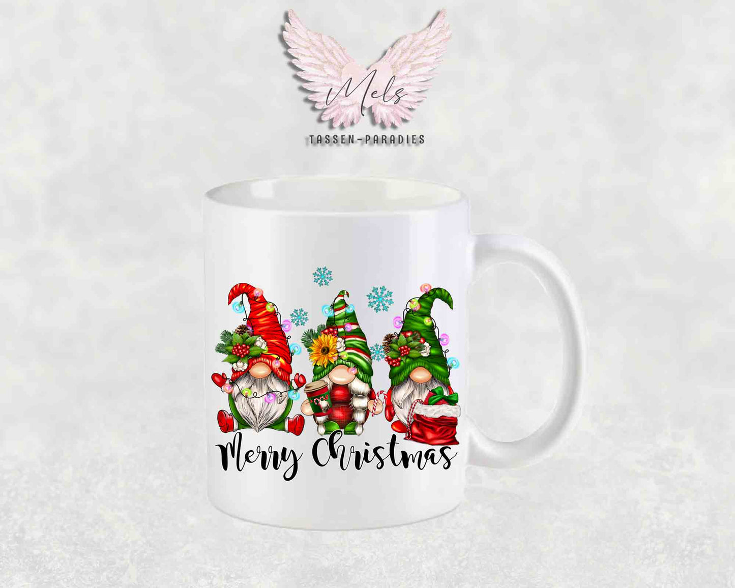 Merry Christmas - mit Wichtel-Bild - Tasse