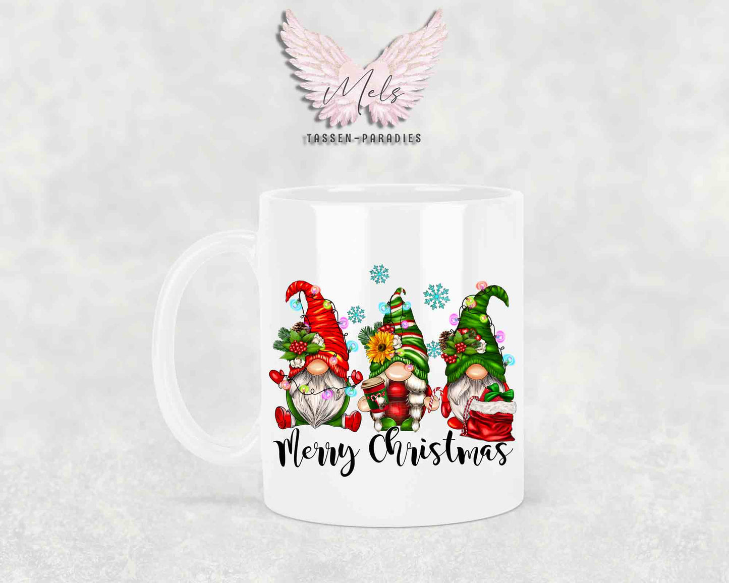 Merry Christmas - mit Wichtel-Bild - Tasse