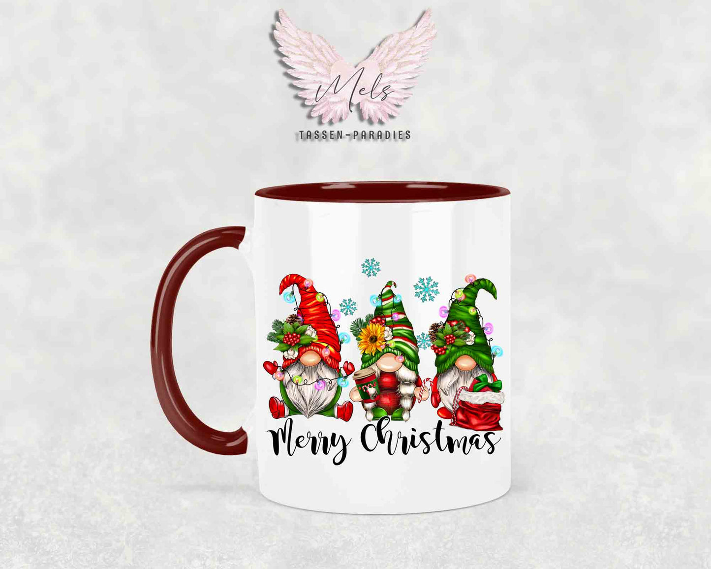 Merry Christmas - mit Wichtel-Bild - Tasse