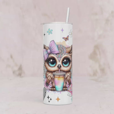 Thermobecher Eule mit Sternen, Blumen & Büchern