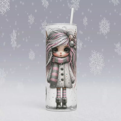 Thermobecher/Tumbler Winter Eulenmädchen