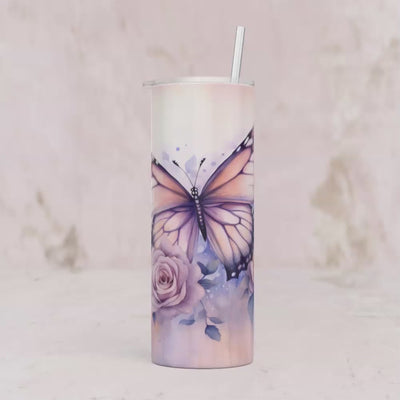 Thermobecher Schmetterling & Rosen