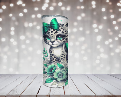 Thermobecher „Niedliche Leoparden mit Schleife“