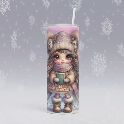 Thermobecher/Tumbler Wunderliches Winter-Eulenmädchen