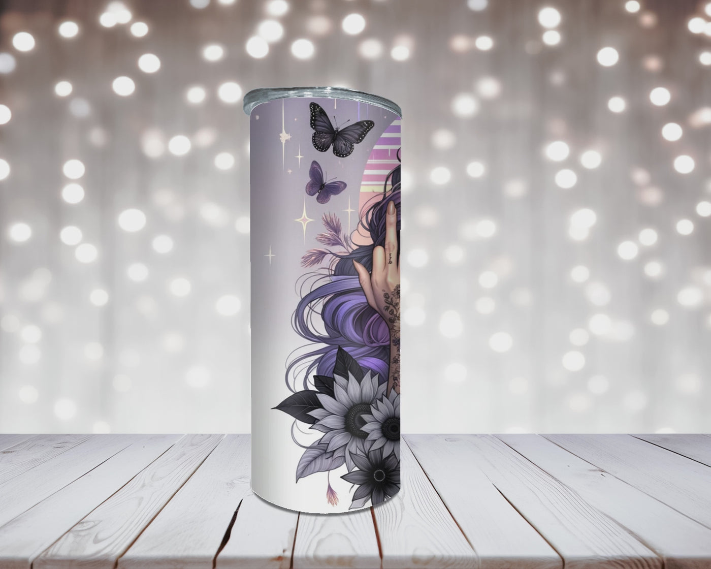 Thermobecher „Woman mit Sonnenblume Gelb“