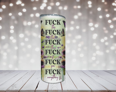 Thermobecher Woman mit Mittelfinger und Spruch Fuck this