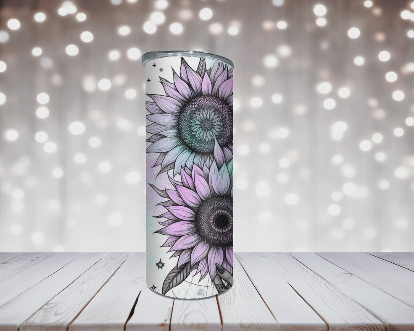Thermobecher „Woman Skull und Sonnenblume“