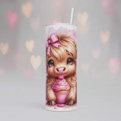 Thermobecher/Tumbler -Valentine Cow & Pink Cupcake