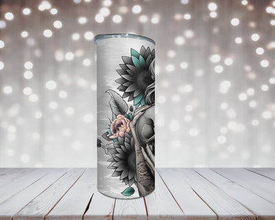 Thermobecher „Woman mit Totenkopf“