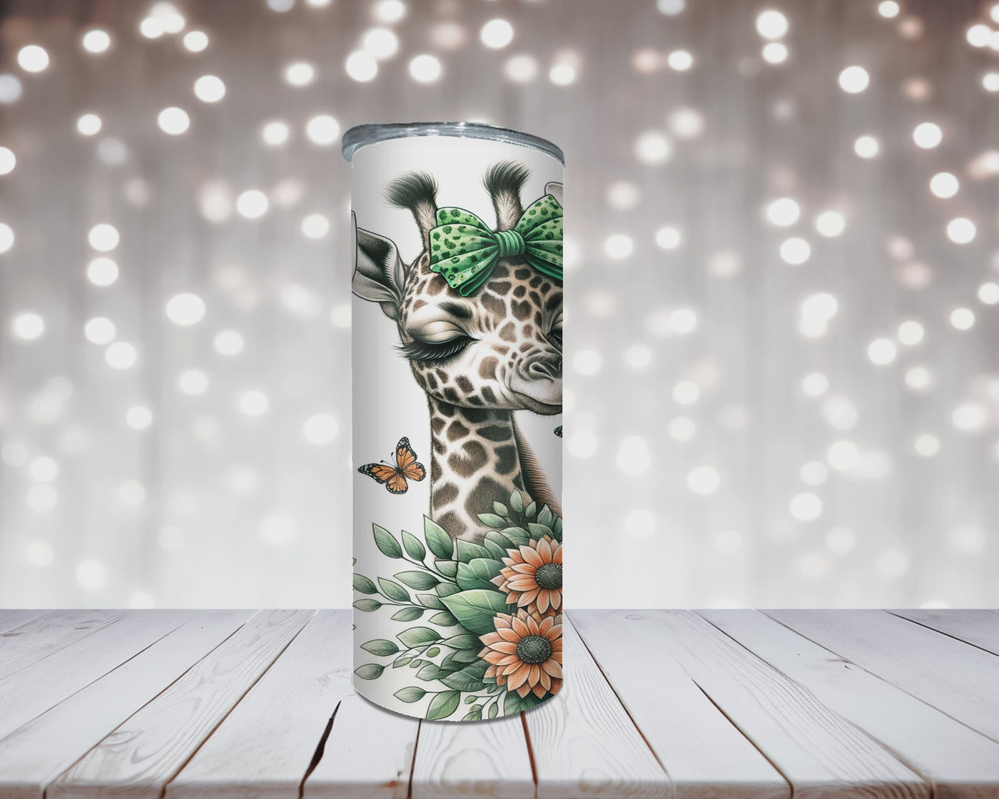 Thermobecher „Süße Giraffen mit Schleife“