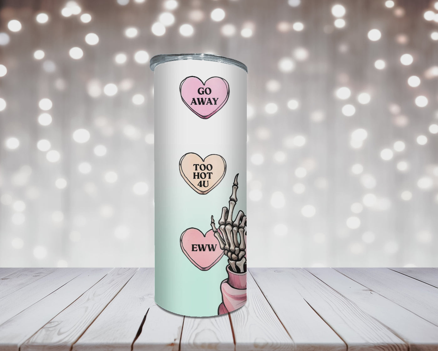 Thermobecher „Woman Skull mit Mittelfinger“