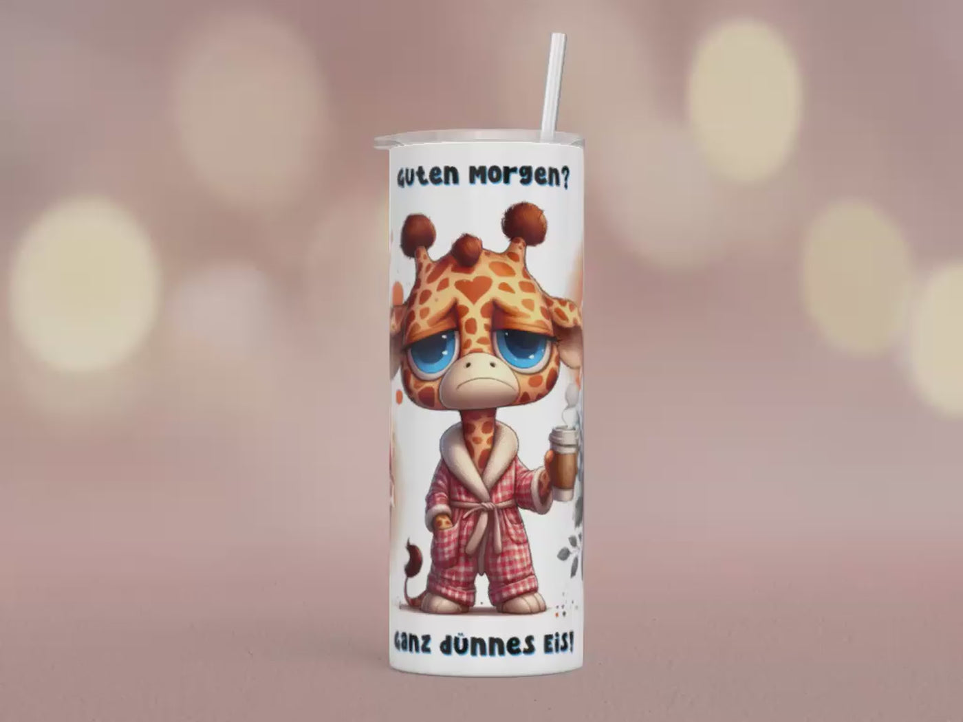 Thermobecher/Tumbler 570ml Guten Morgen Ganz dünnes Eis“ Für Morgenmuffel mit Humor