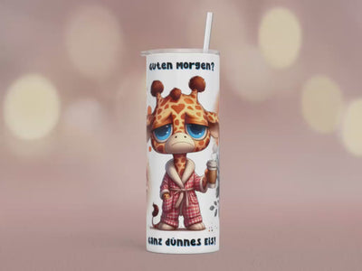 Thermobecher/Tumbler 570ml Guten Morgen Ganz dünnes Eis“ Für Morgenmuffel mit Humor