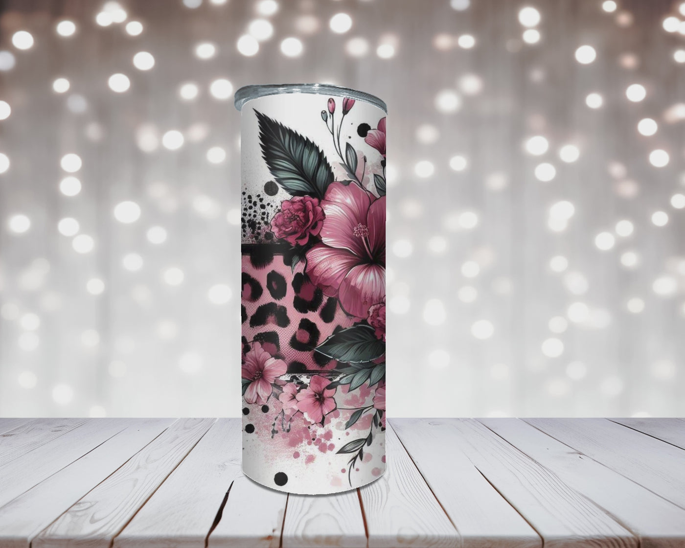 Thermobecher „Blumen Hibiskus und Rosen“