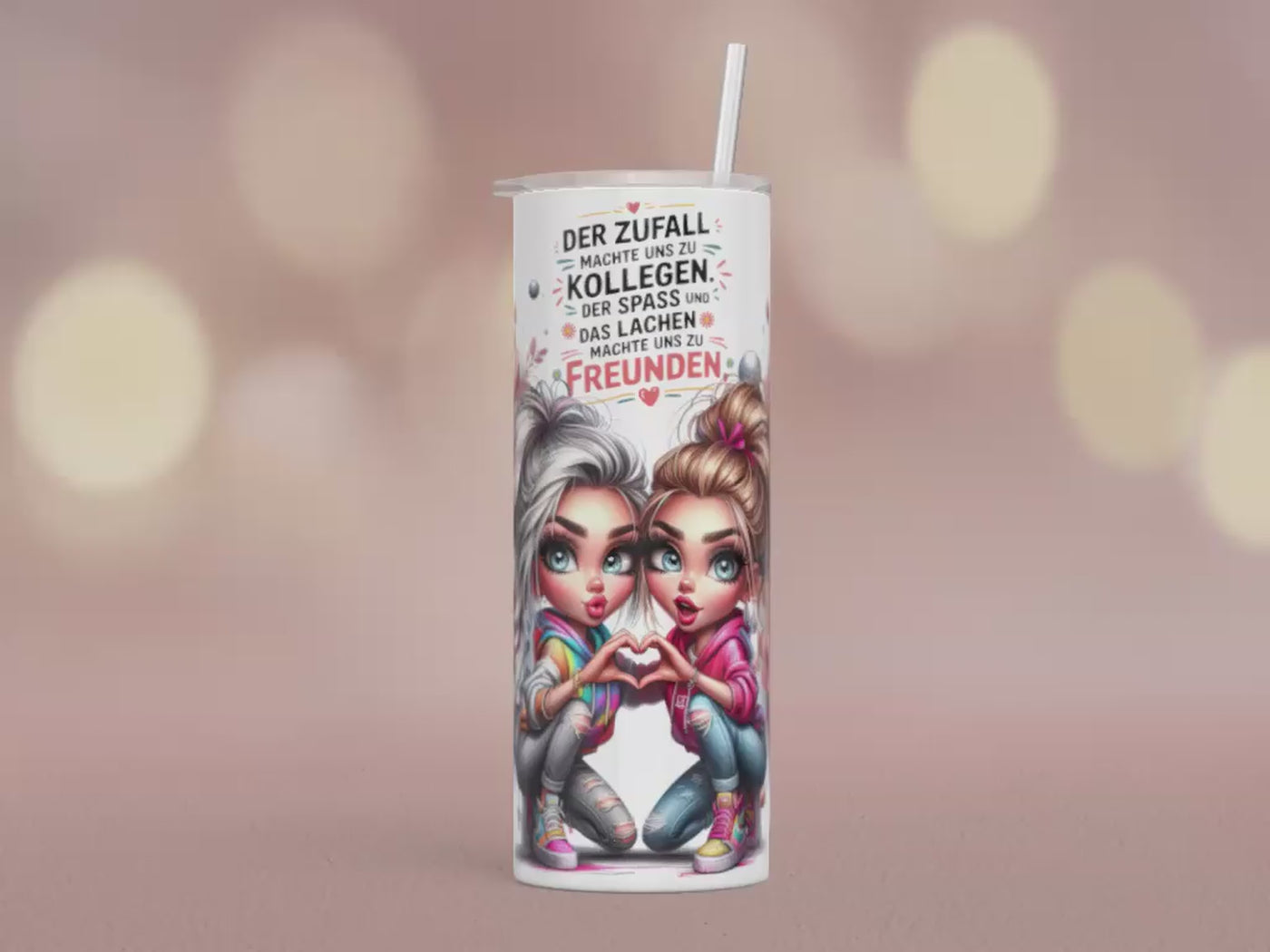 Thermobecher/Tumbler 570ml Der Zufall machte uns zu Kollegen, der Spaß und das Lachen zu Freundinnen“