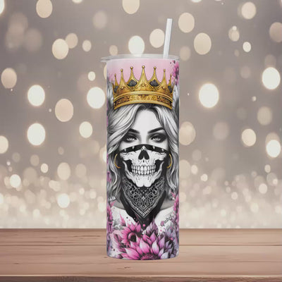 Thermobecher Woman mit Krone & Pinker Sonnenblume