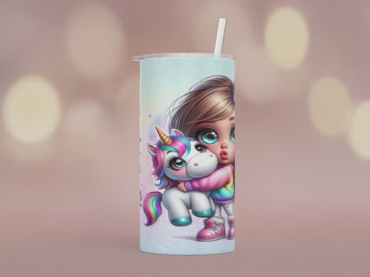 Thermobecher/Tumbler 570ml Wenn alles schief läuft, umarme dein Einhorn Magisch & tröstend