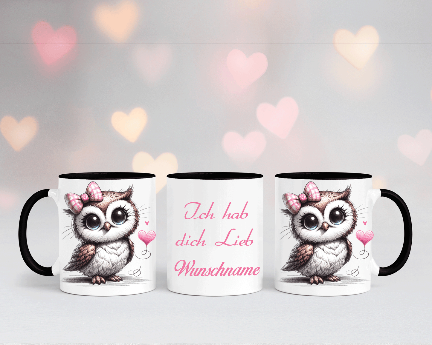 Ich hab dich Lieb - Tasse Weiß/Schwarz mit verschiedenen Motiven