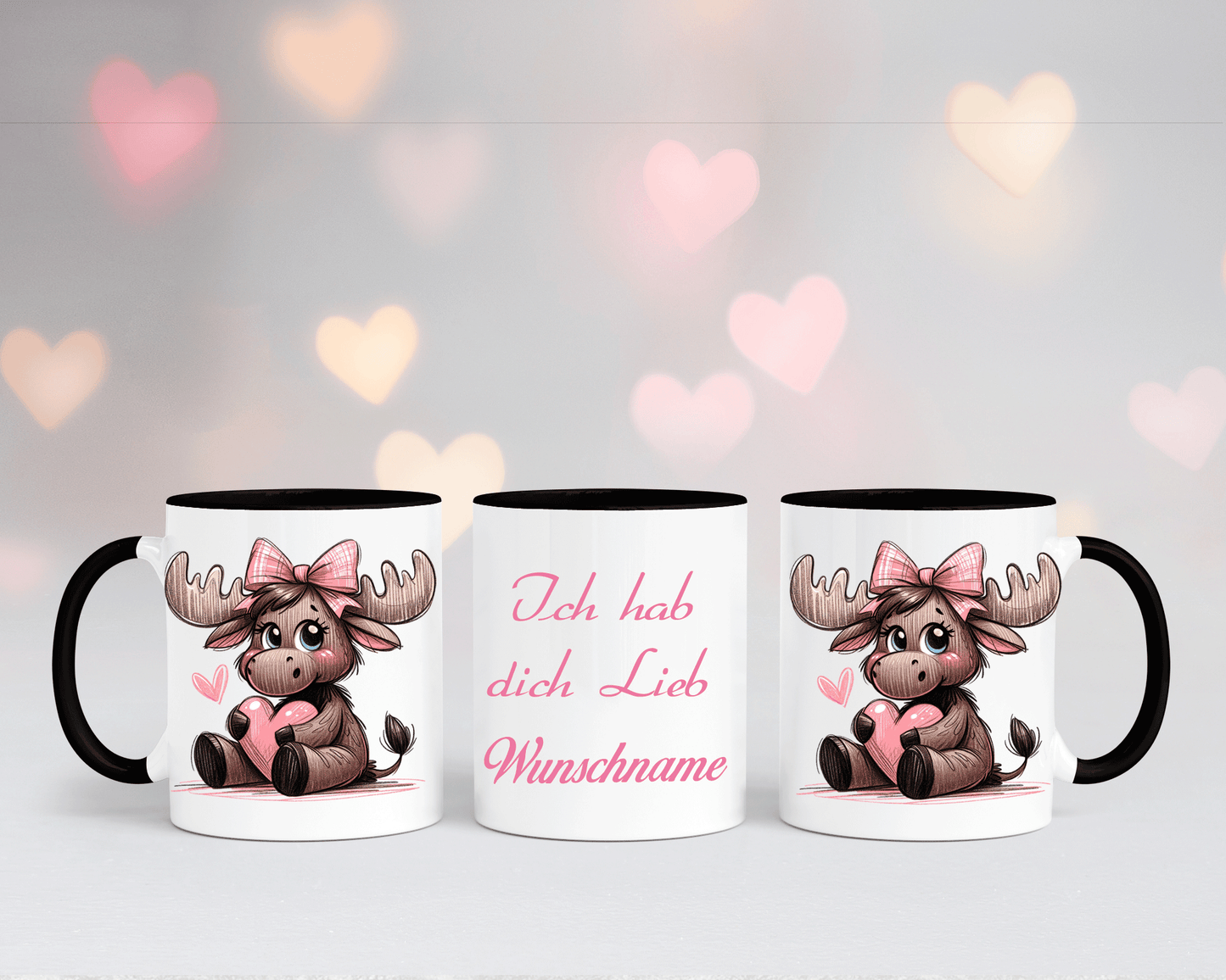 Ich hab dich Lieb - Tasse Weiß/Schwarz mit verschiedenen Motiven